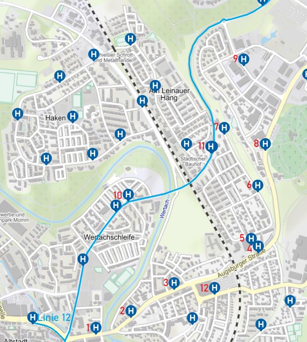 Linienplan ÖPNV während der Vollsperrung Augsburger Straße. Foto: Stadt Kaufbeuren